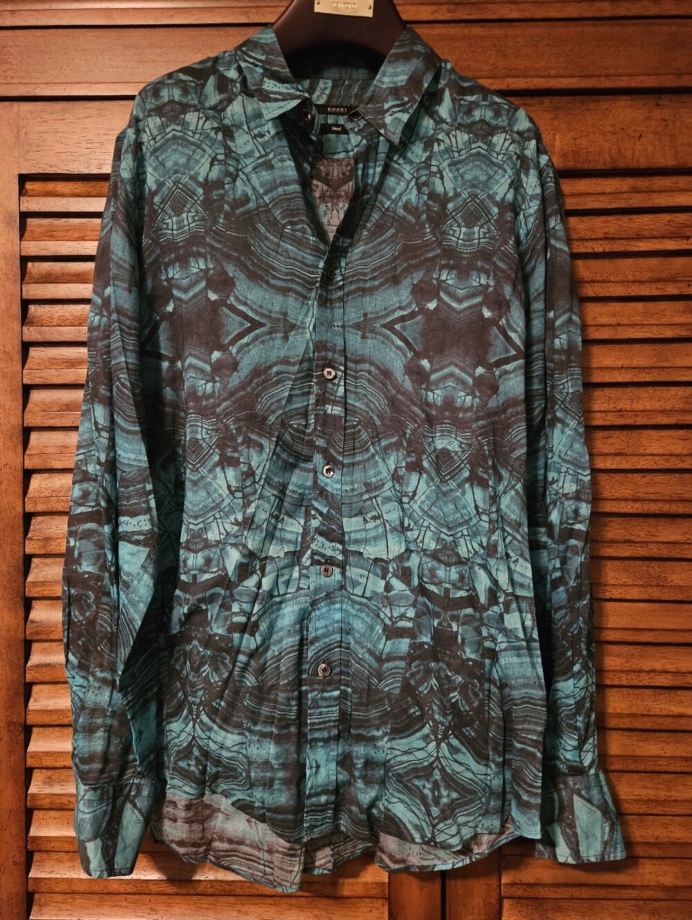 VERY RARE GUCCI SHIRT MENS BUTTON UP Abstract TOM FORD Or Frida Giannini Era